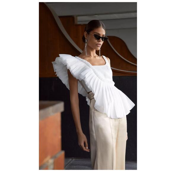 Aje Tops - NWT Aje Orbit Sculptural Pleated Top (UK/AU 4 = US 0)